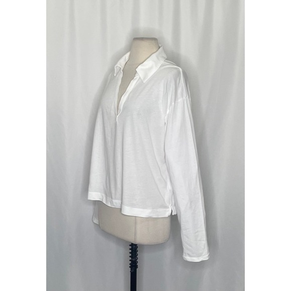 NWT!!! J. CREW Vintage Jersey Johnny Collar Shirt Solid White Pullover Medium - Picture 5 of 13